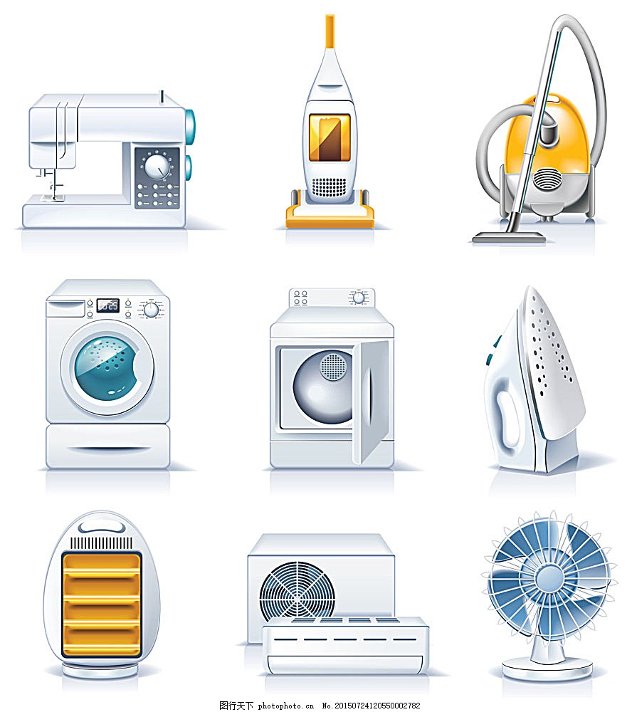 金属线管卡通电器图标设计 现代科技与趣味美学的结合